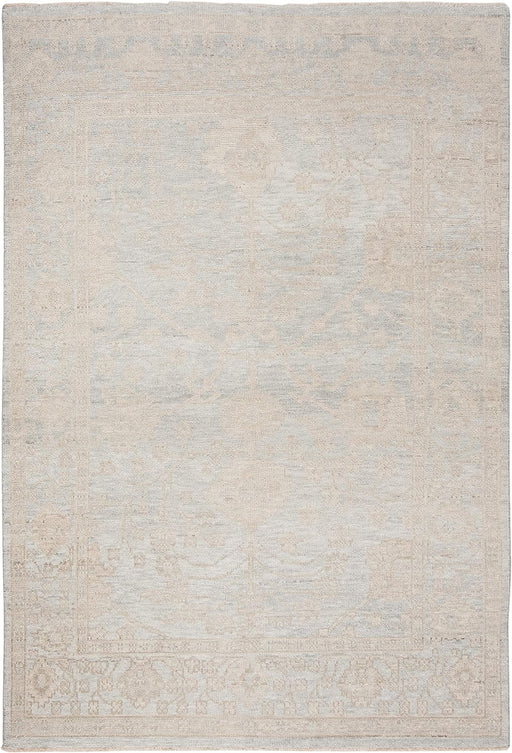 SAFAVIEH Izmir Collection Area Rug - 6' x 9', Light Blue & Ivory, Hand-Knotted Traditional New Zealand Wool, Ideal for High Traffic Areas in Living Room, Bedroom