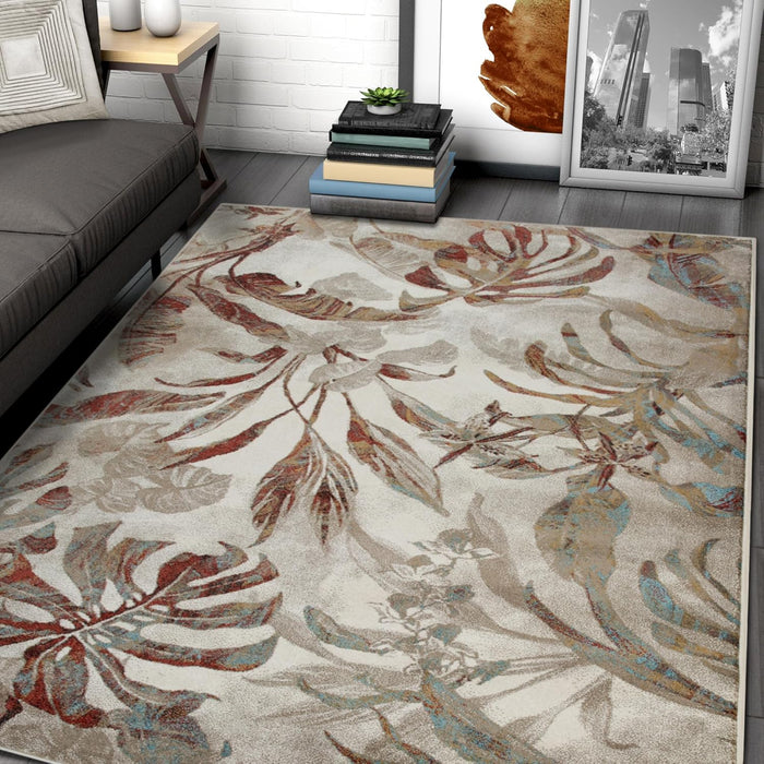 4' 11.8" x 6' 11.5" 5x7 Red Modern Area Rug by AllStar Rugs