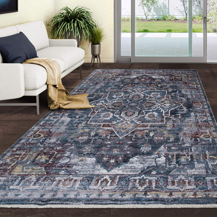 5x7 (6' 11" x 4' 11") Modern Teal by Allstar