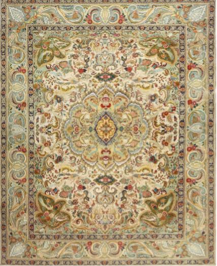 8x10 Light Brown Traditional Persian Rug