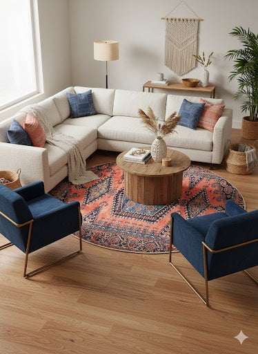 7ft Round Area Rug