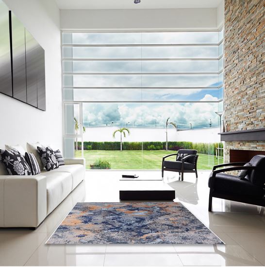 5x7 Dark Gray Mid-Century Modern Oriental Rug