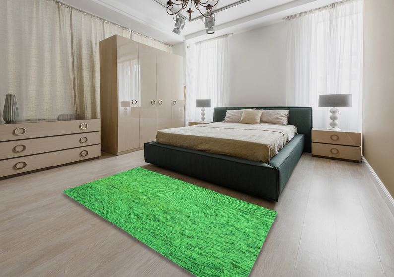 5x7 Neon Green Patterned Rug