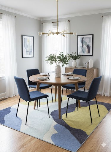 8'x8' Square Blue Area Rug