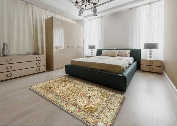 4' x 6' Traditional Light Brown Persian Area Rug