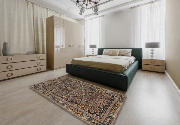 4' x 6' Dark Almond Brown Traditional Persian Area Rug