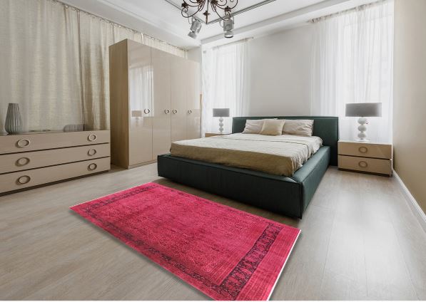 5' x 8' Red Mid-Century Modern Persian Area Rug