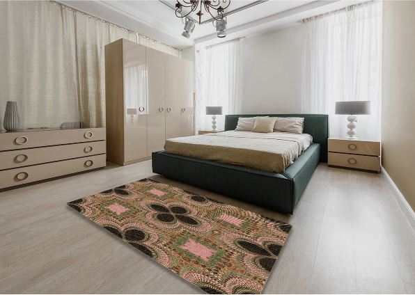 4x6 Bronze Brown Patterned Super Soft Cloud Area Rug