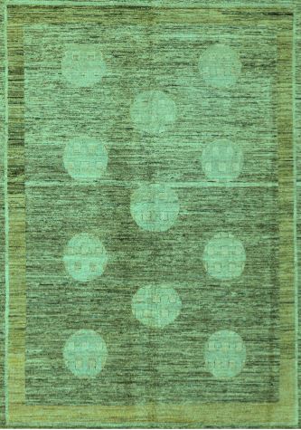 8' x 12' Oriental Turquoise Modern Area Rug