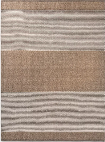 Size 7'x10' Color; Brown Hand Woven Wool Cotton Area Rug