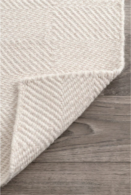 8 x 10 Wool Cream Indoor Solid Area Rug By nuLOOM
