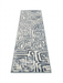 2.8' x 8' runner ivory & gray geometric maze modern area rug isolated on a white background.