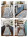 2.8' x 8' runner ivory & gray geometric maze modern area rug placed in a stylish kitchen with mixed cabinetry and modern finishes.