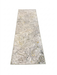 2.8' x 8' runner ivory & gray marble swirl abstract modern area rug isolated on a white background.