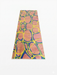 2.8' x 8' runner multicolor terracotta & blue abstract organic geometric modern area rug isolated on a white background.