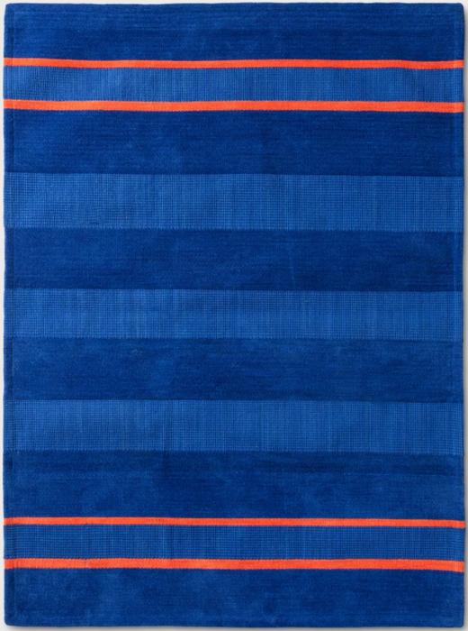 Size 5'X7' Striped Rug Blue/Orange