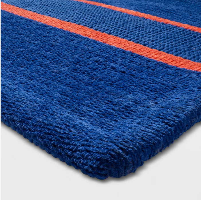 Size 5'X7' Striped Rug Blue/Orange