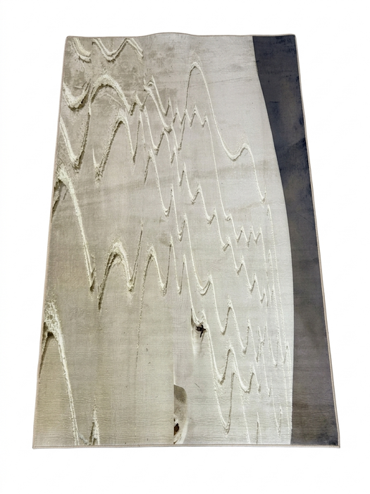 5' x 8' Rectangular Ivory Gray Abstract Modern Area Rug