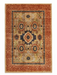 2' x 3' Rectangular Beige Rust Floral Medallion Traditional Area Rug displayed on a white background, featuring an intricate beige and rust floral medallion design with navy accents and a classic traditional border.