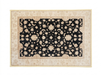 2' x 3' Rectangular Black Ivory Floral Traditional Area Rug isolated on a white background.