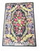 2' x 3' Rectangular Black & Multicolor Floral Medallion Vintage Traditional Area Rug isolated on a white background.