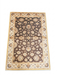 2' x 3' Rectangular Brown & Ivory Floral Traditional Washable Area Rug displayed on a plain background.