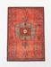 2' x 3' Rectangular Coral Red Tribal Medallion Traditional Washable Area Rug isolated on a white background.