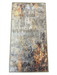 2' x 3' Rectangular Gray Gold Abstract Modern Washable Area Rug displayed on a white background.