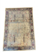 2' x 3' Rectangular Ivory Blue Geometric Tribal Traditional Area Rug isolated on a white background.