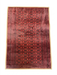 2' x 3' Rectangular Red & Black Geometric Medallion Traditional Washable Area Rug isolated on a white background.
