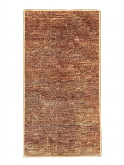 2' x 4' Rectangular Rust Orange & Beige Solid Textured Modern Washable Area Rug displayed on a plain background.
