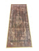 2' x 5' Runner Brown & Beige Distressed Vintage Traditional Washable Area Rug isolated on a white background.