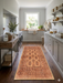 2' x 5' Runner Brown & Beige Tribal Geometric Traditional Area Rug styled in a laundry room with washer and dryer units.