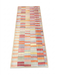 2' x 5' Runner Multi-Color Patchwork Striped Bohemian Area Rug isolated on a white background.