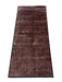 2' x 5' rectangular brown & rust geometric minimalist modern area rug isolated on a white background.