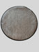3' Round Taupe Gray Distressed Minimalist Modern Washable Area Rug isolated on a white background.