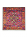 3' x 3' Square Pink & Multicolor Distressed Medallion Bohemian Washable Area Rug displayed on a plain background.
