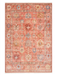 3' x 5' Rectangular Coral & Multicolor Floral Medallion Vintage Traditional Area Rug isolated on a white background.