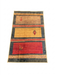 3' x 5' Rectangular Gold Red Geometric Southwestern Area Rug isolated on a white background.