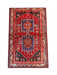 3' x 5' Rectangular Red & Blue Tribal Geometric Southwestern Washable Area Rug displayed on a plain background.