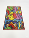 3' x 5' rectangular multicolor cartoon abstract kids playful area rug isolated on a white background.