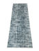 3' x 8' Runner Blue Gray Grid Modern Washable Area Rug displayed on a white background, featuring a textured grid-inspired pattern in soft blue, gray, and ivory tones.