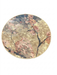 4' Round Beige Pink Abstract Floral Modern Washable Area Rug displayed on a plain background.