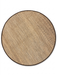 4 ft Round Natural Beige & Brown Woven Solid Modern Farmhouse Washable Area Rug isolated on a white background.