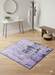 4' x 4' Square Purple Charcoal Abstract Distressed Modern Area Rug styled in entryway.