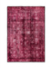 4' x 6' Rectangular Fuchsia Pink Distressed Abstract Modern Area Rug isolated on a white background.