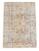 4' x 6' rectangular ivory multicolor distressed floral medallion traditional area rug isolated on a white background.