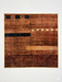 5' x 5' Square Rust & Black Abstract Geometric Modern Area Rug isolated on a white background.