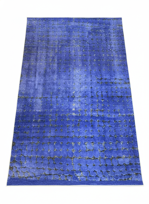 5' x 7' Rectangle Blue & Charcoal  Area Rug with Abstract and Modern Pattern