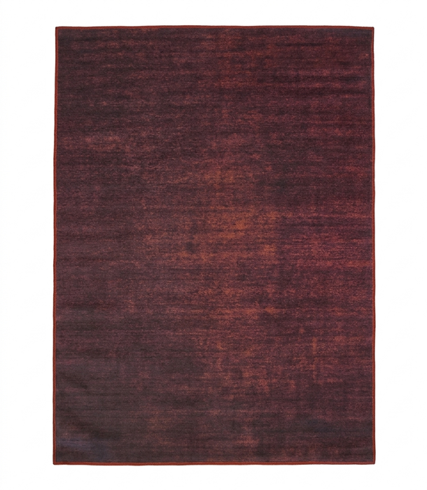 5' x 7' Rectangular Burgundy Red Distressed Solid Modern Washable Area Rug isolated on a white background.